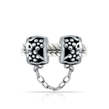 Handcuff Safety Chain Spacer Stopper Clasp Charm Bead For Women 925 Sterling Silver Fits European Bracelet